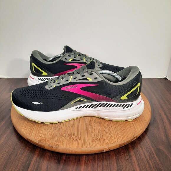 Brooks Adrenaline GTS 23 Womens Size 9.5 Shoes Black Pink White Running Sneakers - Picture 6 of 10